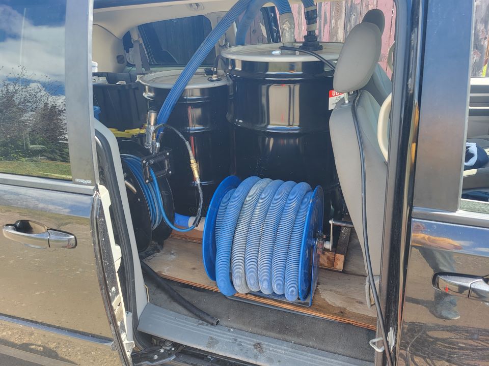 Picture of one of our Van Mounted Steam Cleaning Machines.