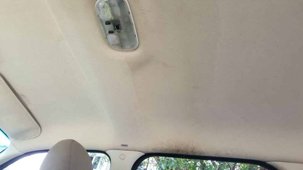 Headliner Before & After Steam Cleaning
